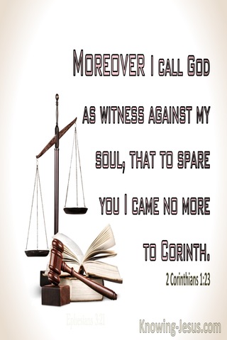2 Corinthians 1:23 I Call God As My Witness (white)